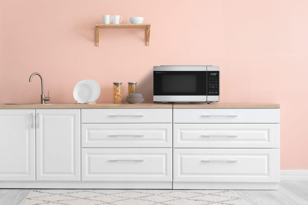 Lifestyle kitchen with microwave