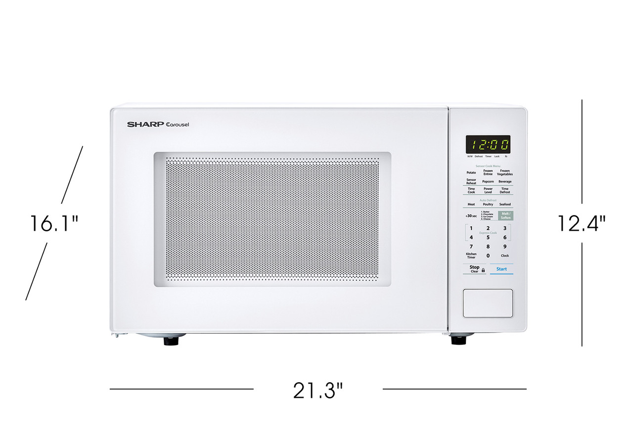 1.4 cu. ft. Sharp White Countertop Microwave (ZSMC1441CW) – dimension measurements