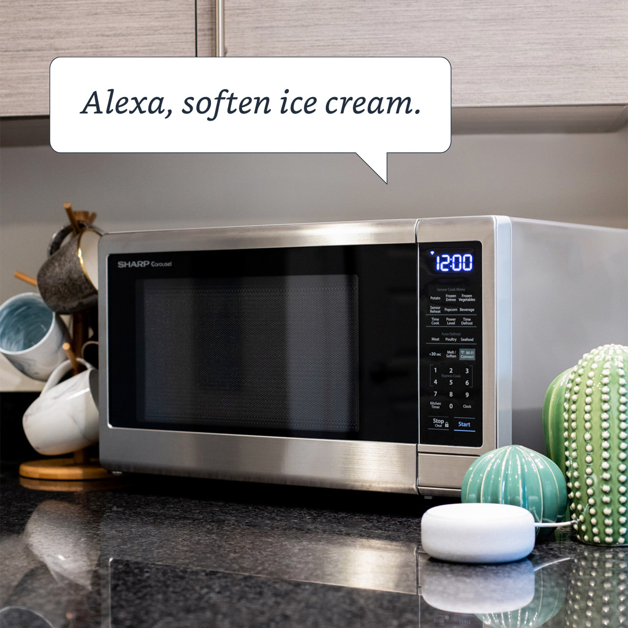 1.4 cu. ft. Sharp Stainless Steel Smart Microwave (SMC1449FS) – Alexa Soften Ice Cream Command