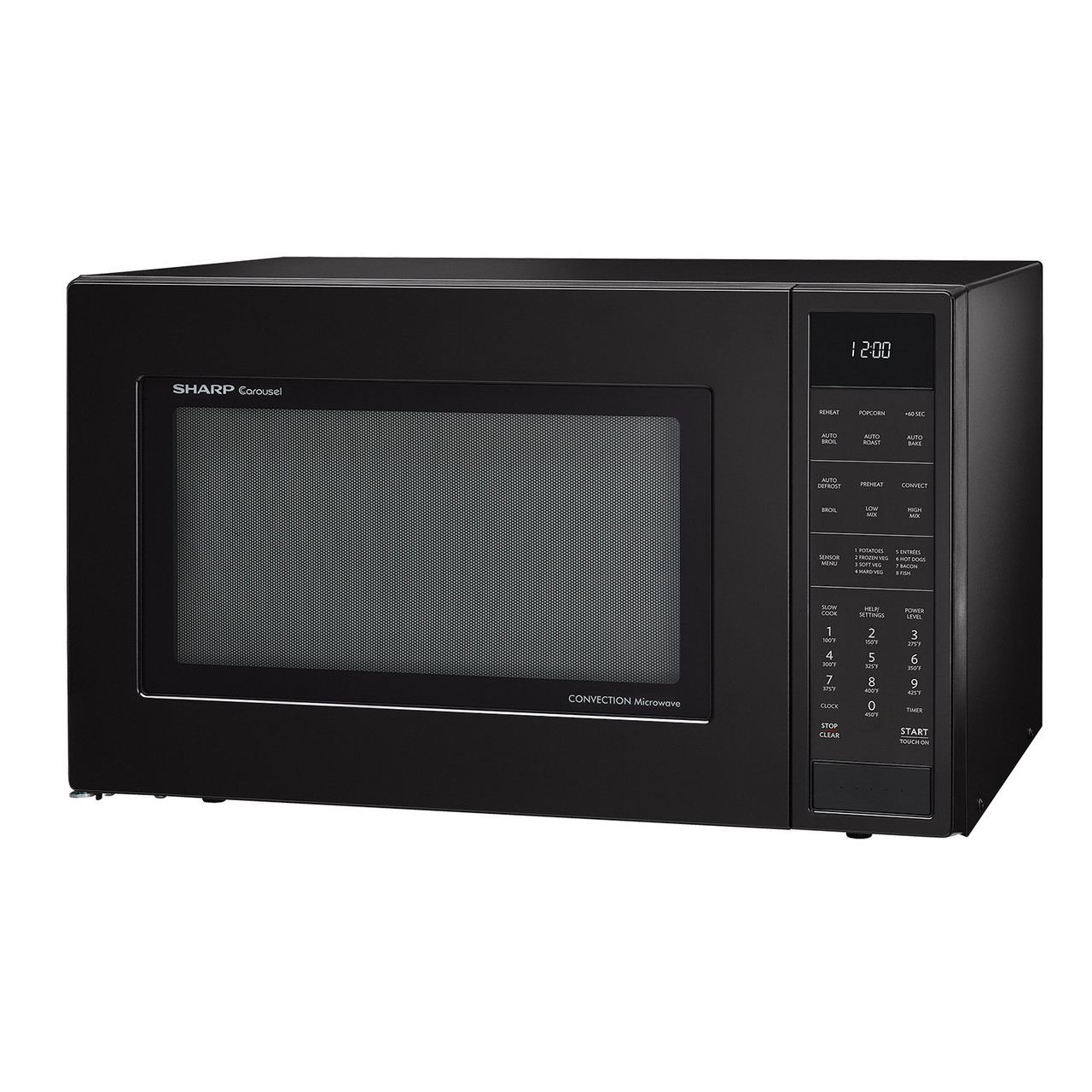 1.5 cu. ft. Sharp Black Carousel Convection Microwave (SMC1585BB) – left angle view