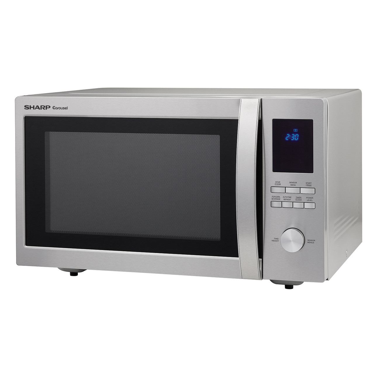 1.6 cu. ft. Sharp Stainless Steel Carousel Countertop Microwave (ZSMC1655BS) – left angle view