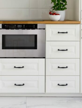 Our new Sharp Microwave Drawer Oven (SMD2440JS) featured in a kitchen.