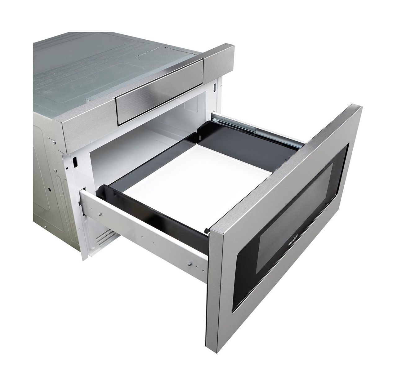30-inch Sharp Microwave Drawer (SMD3070AS) – angled right, open drawer