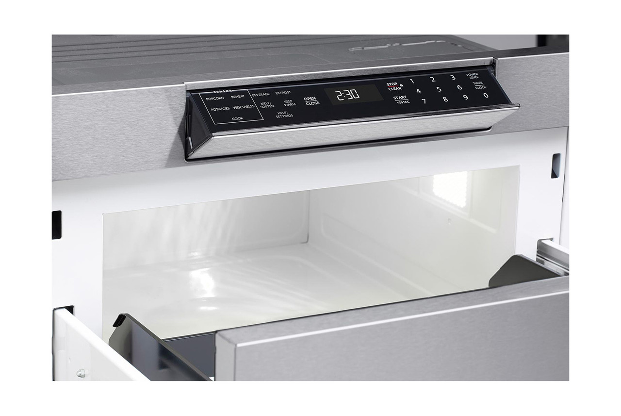 Hidden control panel on the SMD3070AS 30-inch Sharp Microwave Drawer