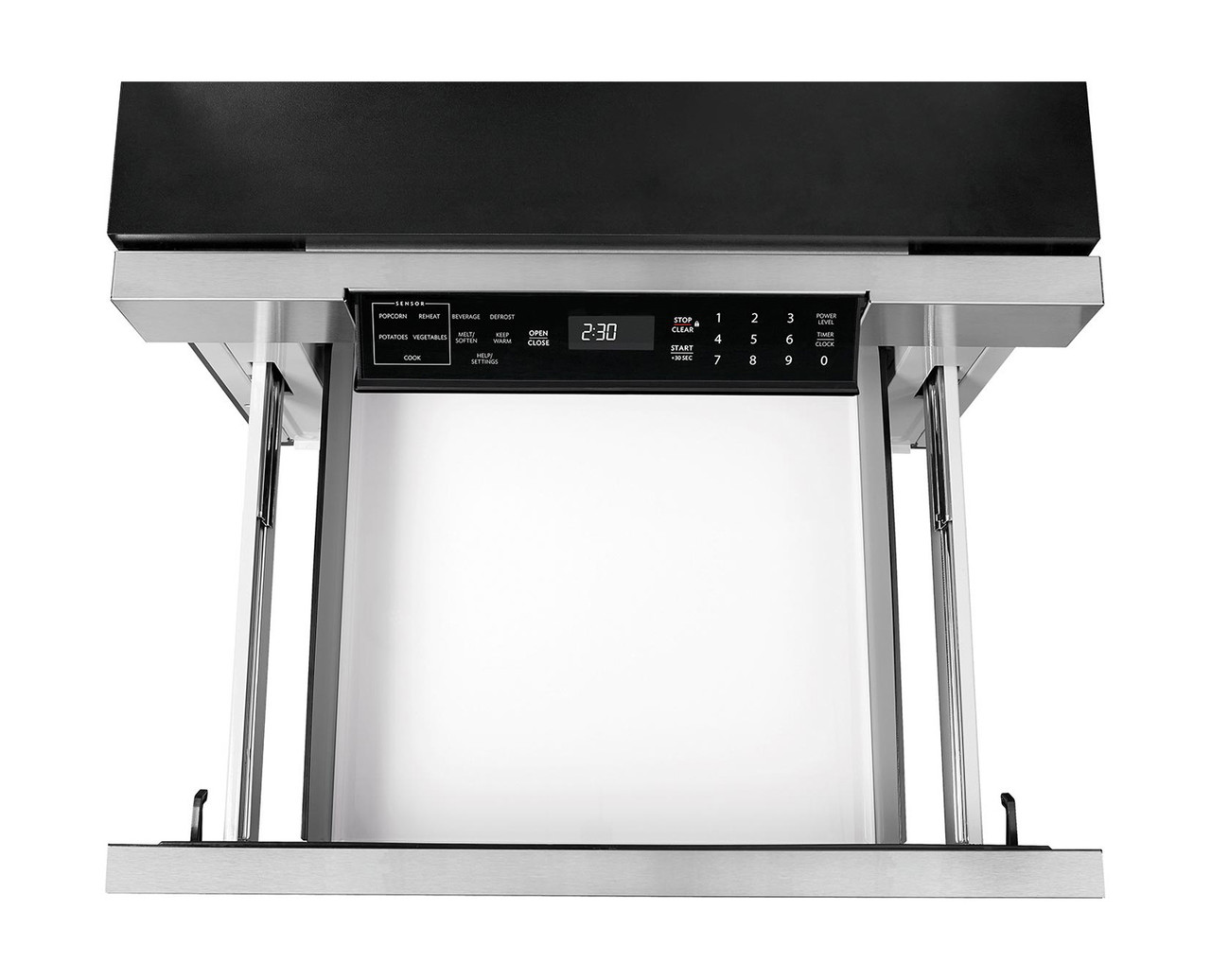 30-inch Sharp Microwave Drawer (SMD3070AS) – overhead view with drawer open