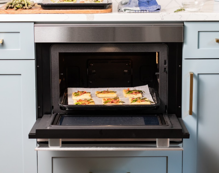 Asparagus Prosciutto Tarts baking in a SHARP Oven