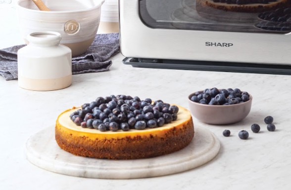 ricotta cheesecake with blueberries