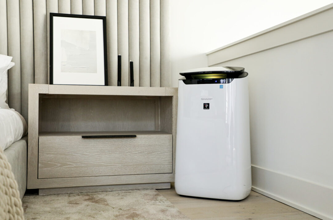 Sharp Smart Plasmacluster Ion Air Purifier with True HEPA for Extra Large Rooms (FXJ80UW) in the Simple Serenbe Model Home.