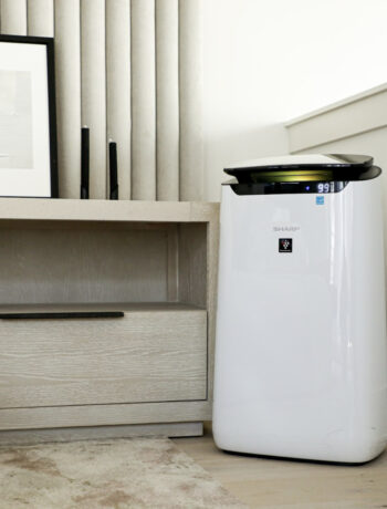 Sharp Smart Plasmacluster Ion Air Purifier with True HEPA for Extra Large Rooms (FXJ80UW) in the Simple Serenbe Model Home.