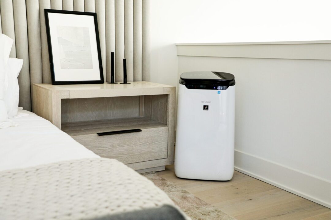The Sharp Smart Plasmacluster Ion Air Purifier with True HEPA for Extra Large Rooms in the Serenbe model home