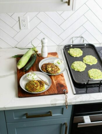 Sunkissed Kitchen's Zucchini and Corn Fritters recipe.
