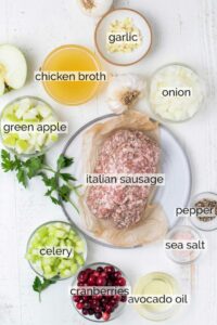 Ingredients for Sausage Stuffed Acorn Squash from Sunkissed Kitchen