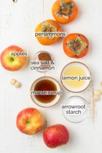 Sunkissed Kitchen Persimmon Apple Crisp fruit ingredients