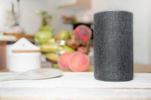 Amazon Alexa device in kitchen