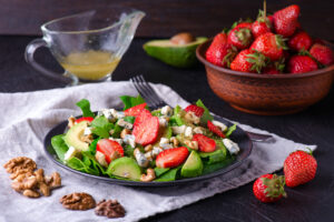 salad with strawberries and avocado 