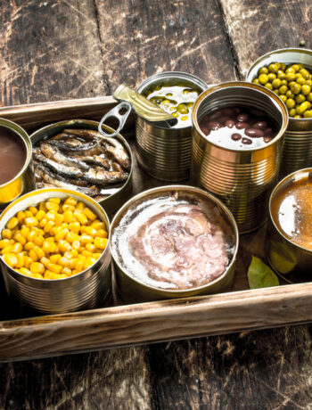 Canned Foods in a tray to be served