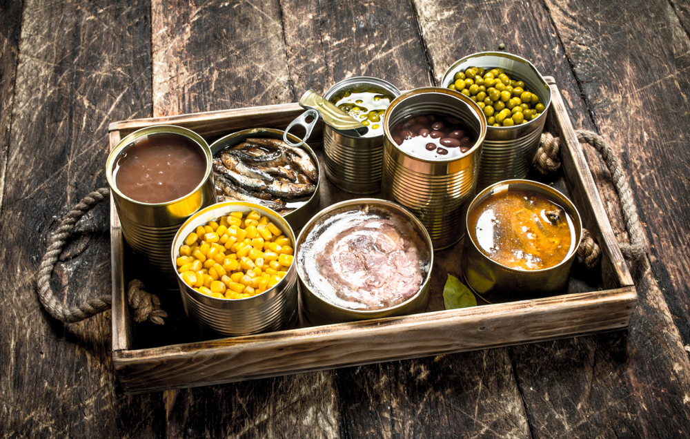 Canned Foods in a tray to be served