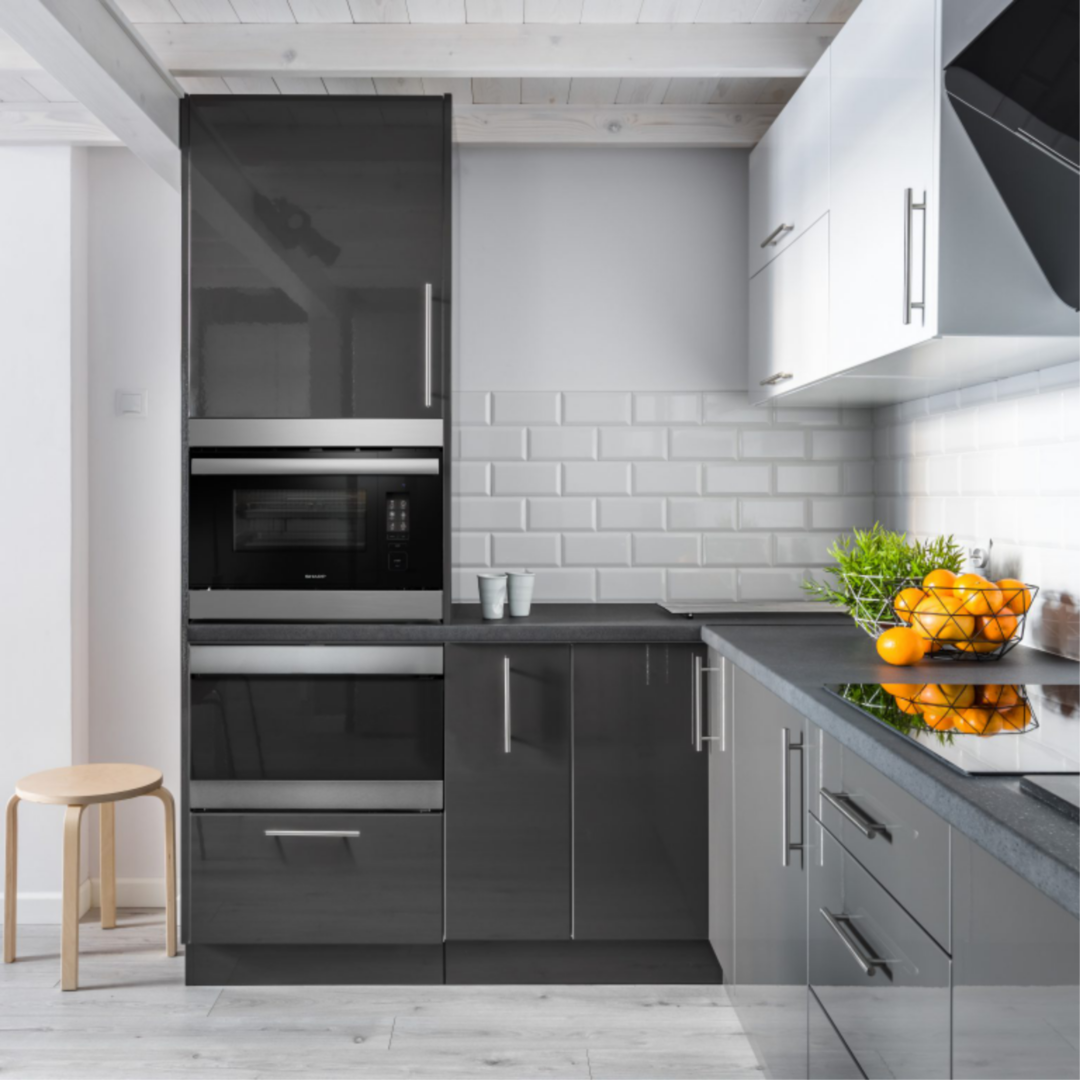 image of a kitchen with Sharp smart appliances