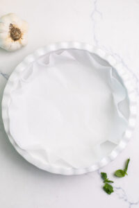  lining a pie plate with parchment paper
